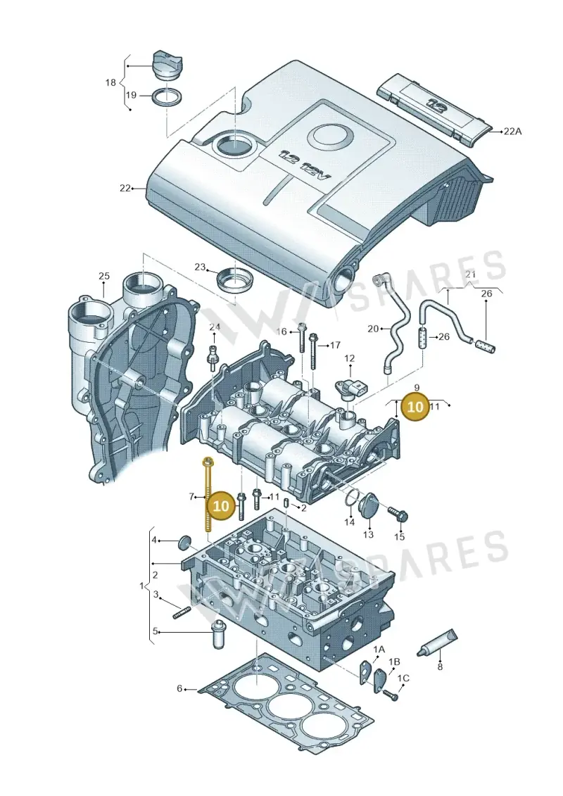 WHT001300 — SEAT Toledo Reference (2012-2015) diagram 253103320, position 10