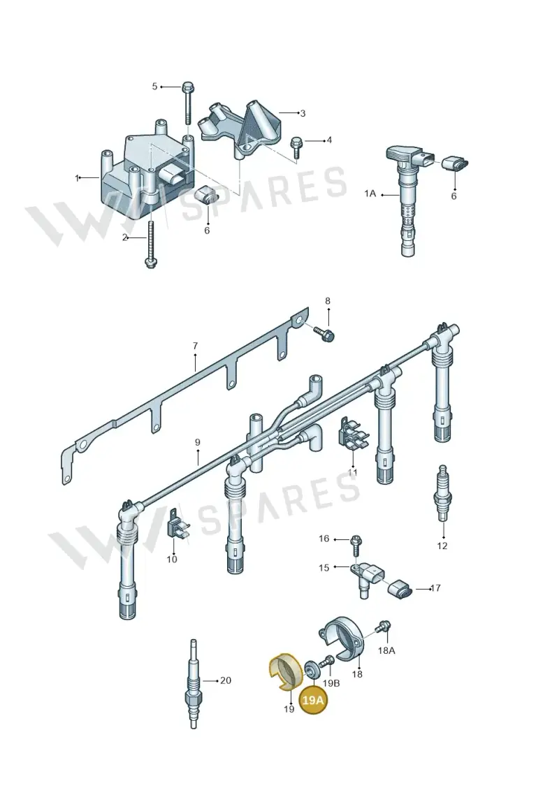 WHT001323 — SEAT Exeo ST Reference (2008-2011) diagram 412905000, position 19A