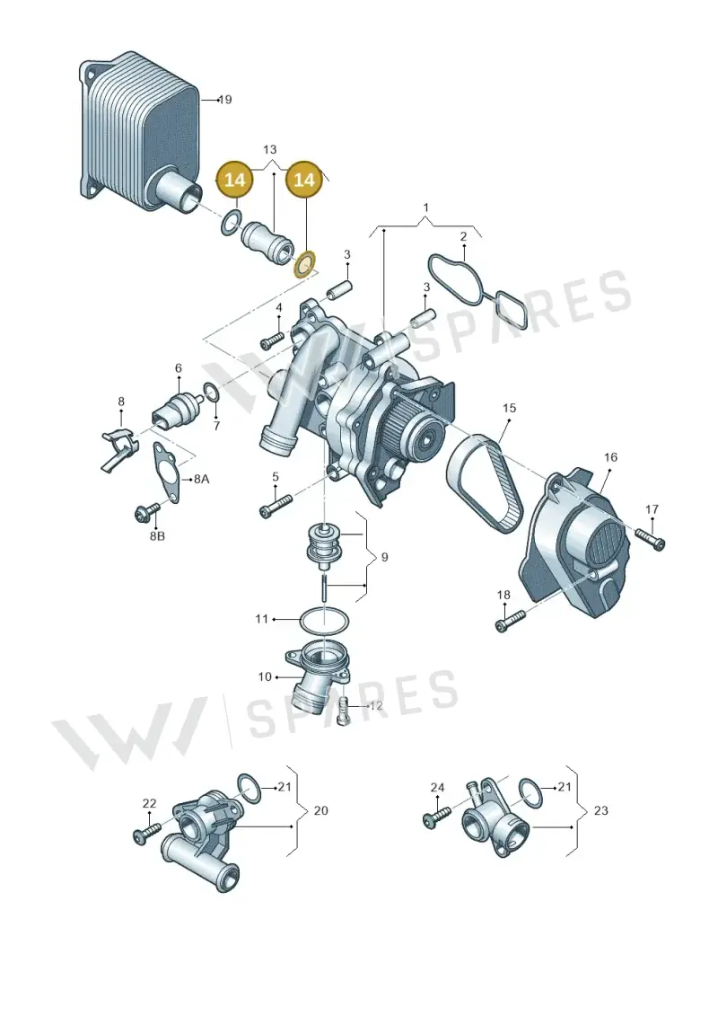 WHT002001 — SEAT Altea XL Reference (2013-2013) diagram 412121090, position 14