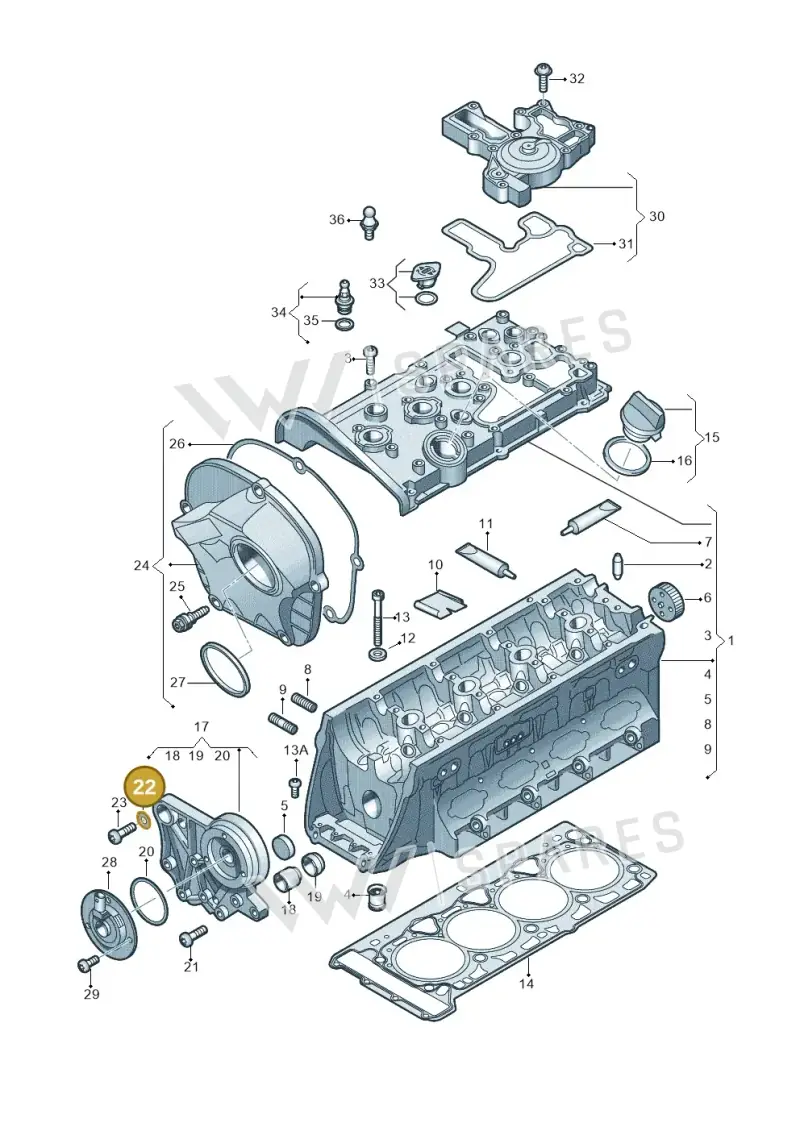 WHT003336 — SEAT Altea XL Reference (2013-2013) diagram 634103500, position 22