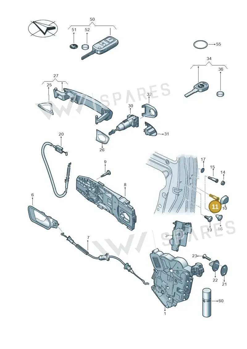 WHT003393 — SEAT Toledo Reference (2015-2019) diagram 727837000, position 11