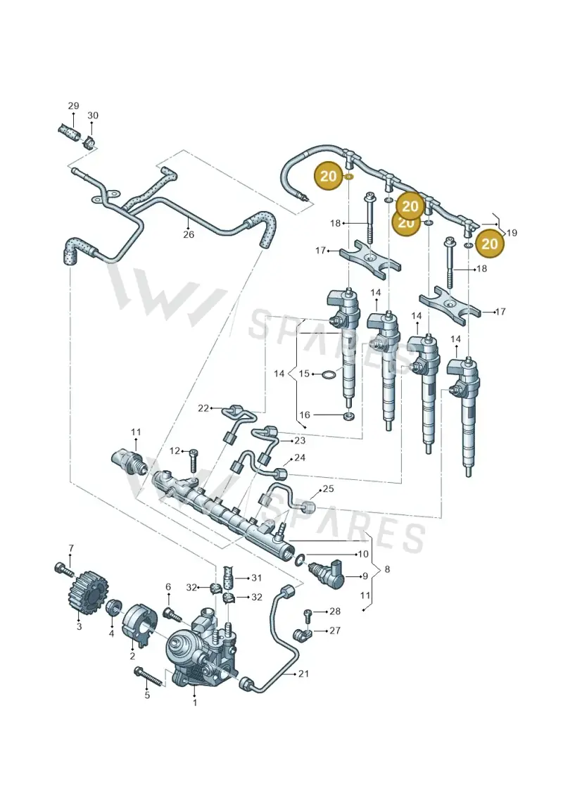 WHT005302 — SEAT Altea XL Reference (2013-2013) diagram 634130300, position 20