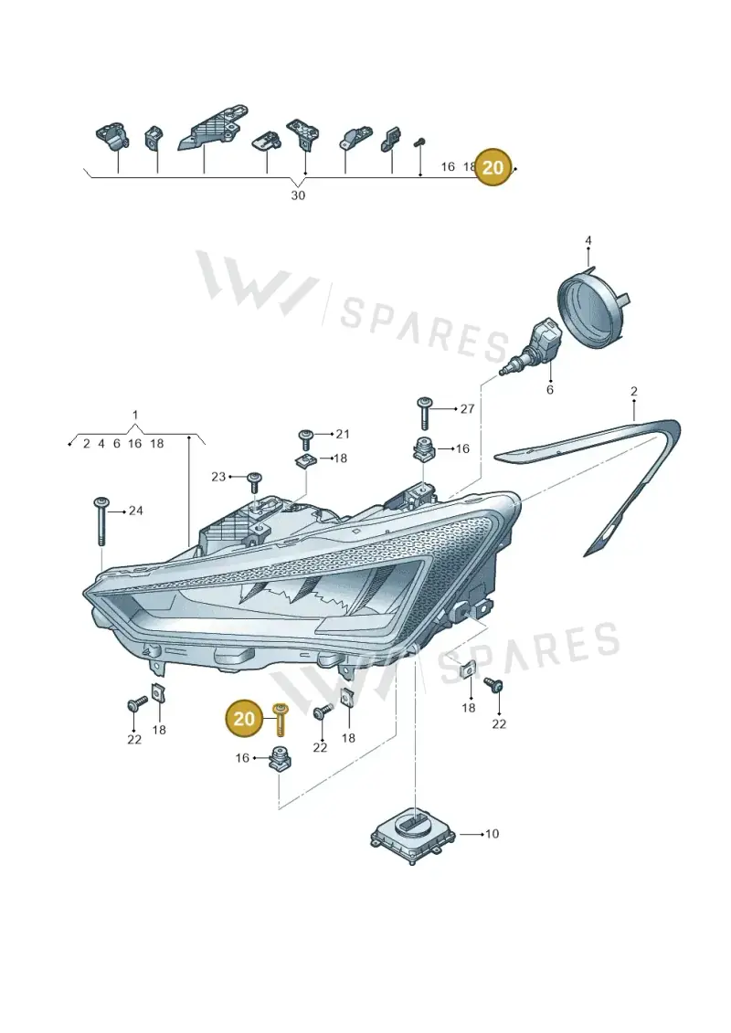 WHT007527 — SEAT Leon style (2019-) diagram 5fn941000, position 20