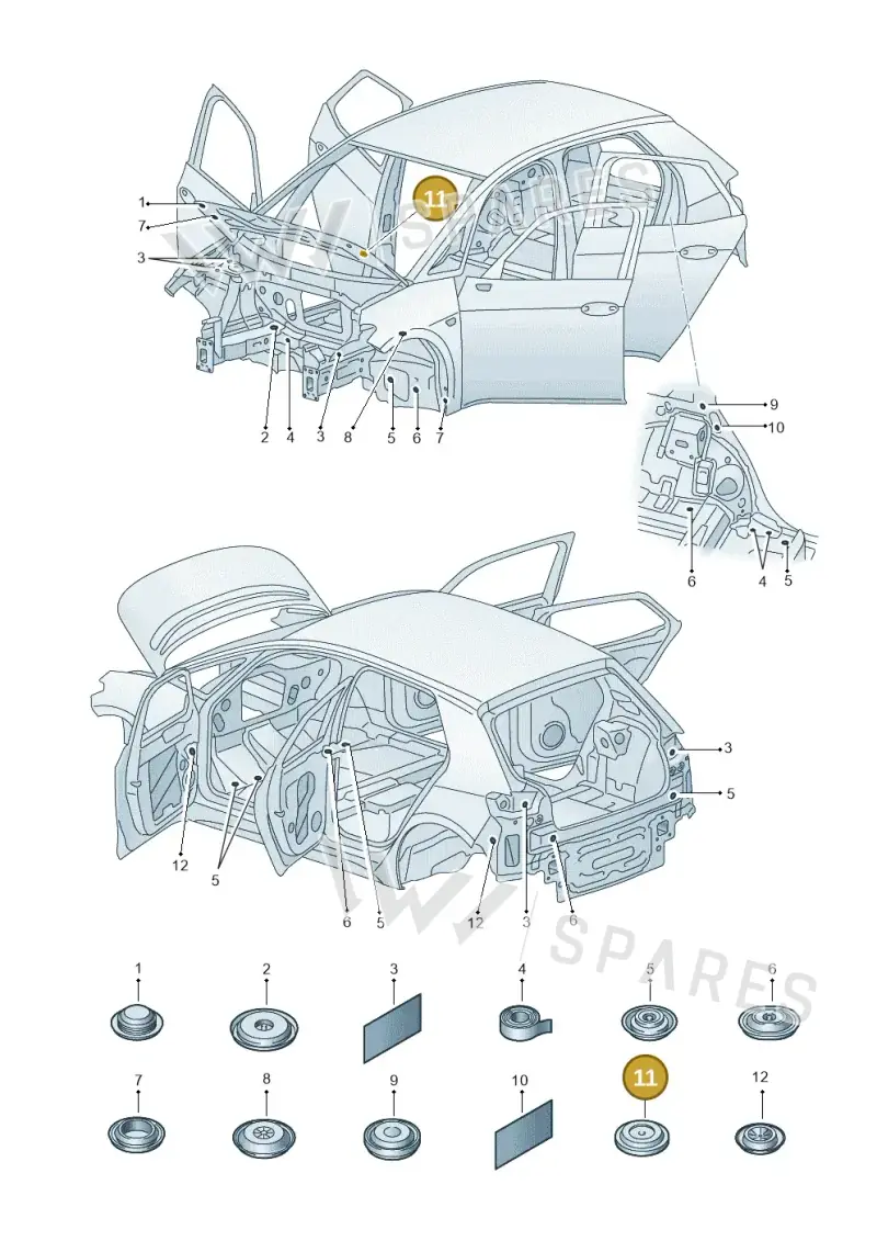 WHT007625 — SEAT EBoost CUPRA (2021-) diagram 10a803035, position 11