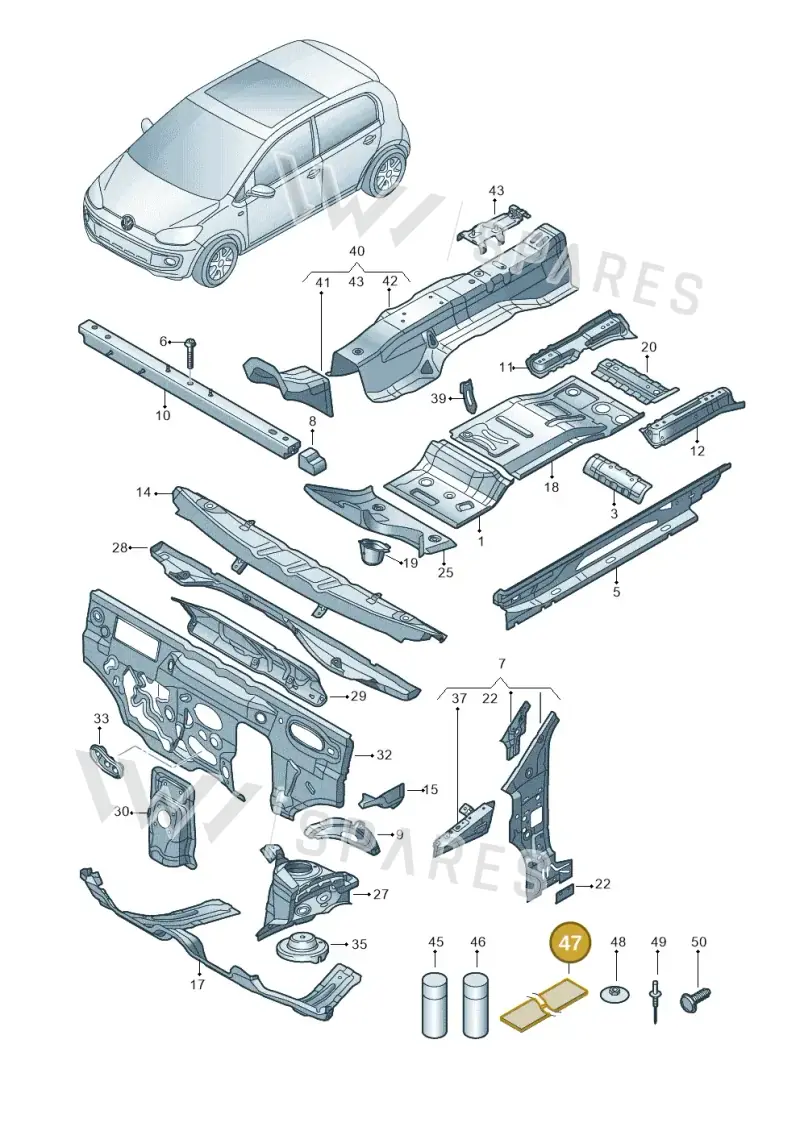 000800981 — Skoda Citigo (2019-2021) diagram 772802000, position 47