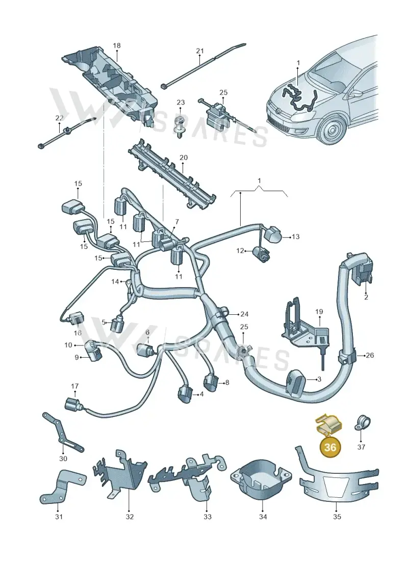 022971842 — Skoda Rapid (2012-2022) diagram 873971100, position 36