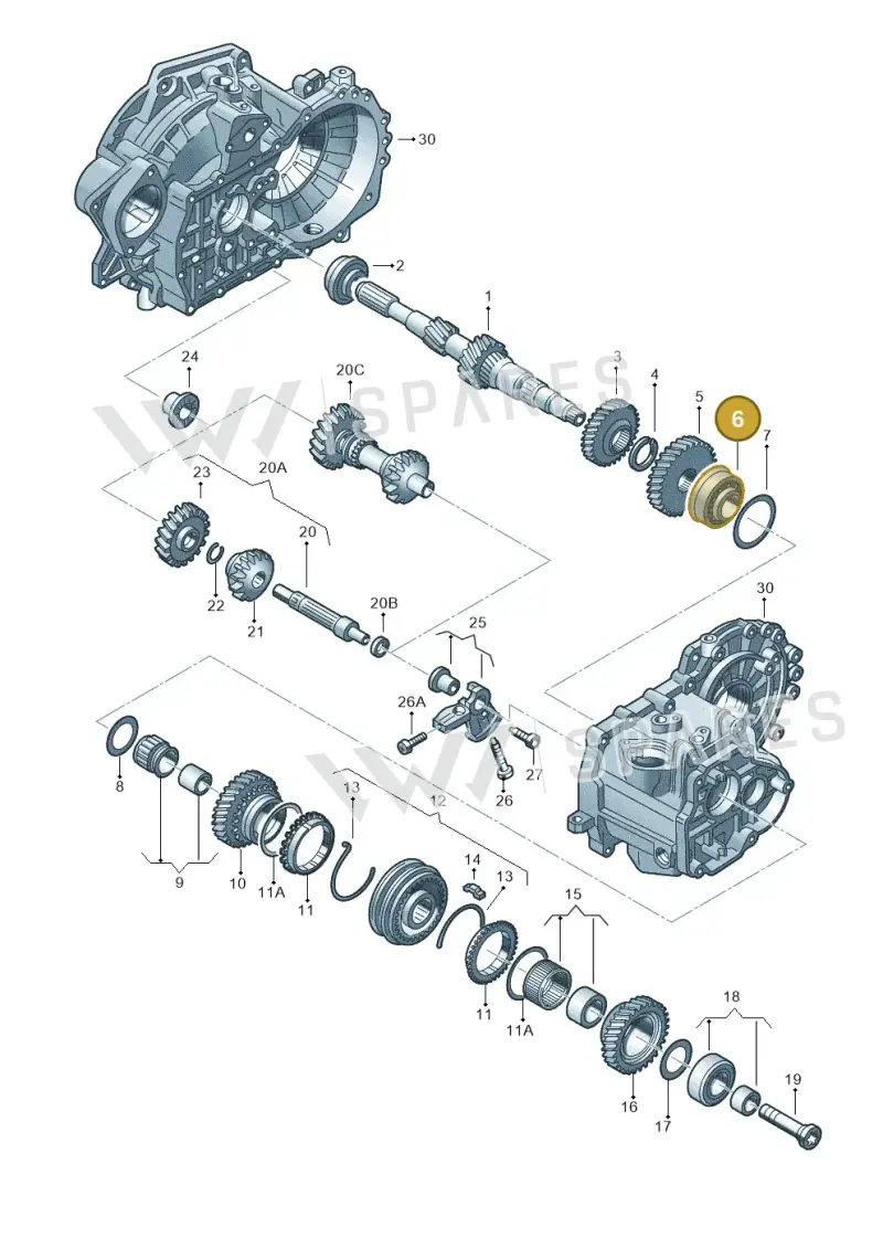02A311123D — Skoda Superb (2013-2015) diagram 656311410, position 6