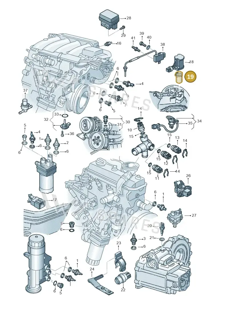 02A919835 — Skoda OCTAVIA/COMBI/4X4 (1996-2000) diagram 121919610, position 19