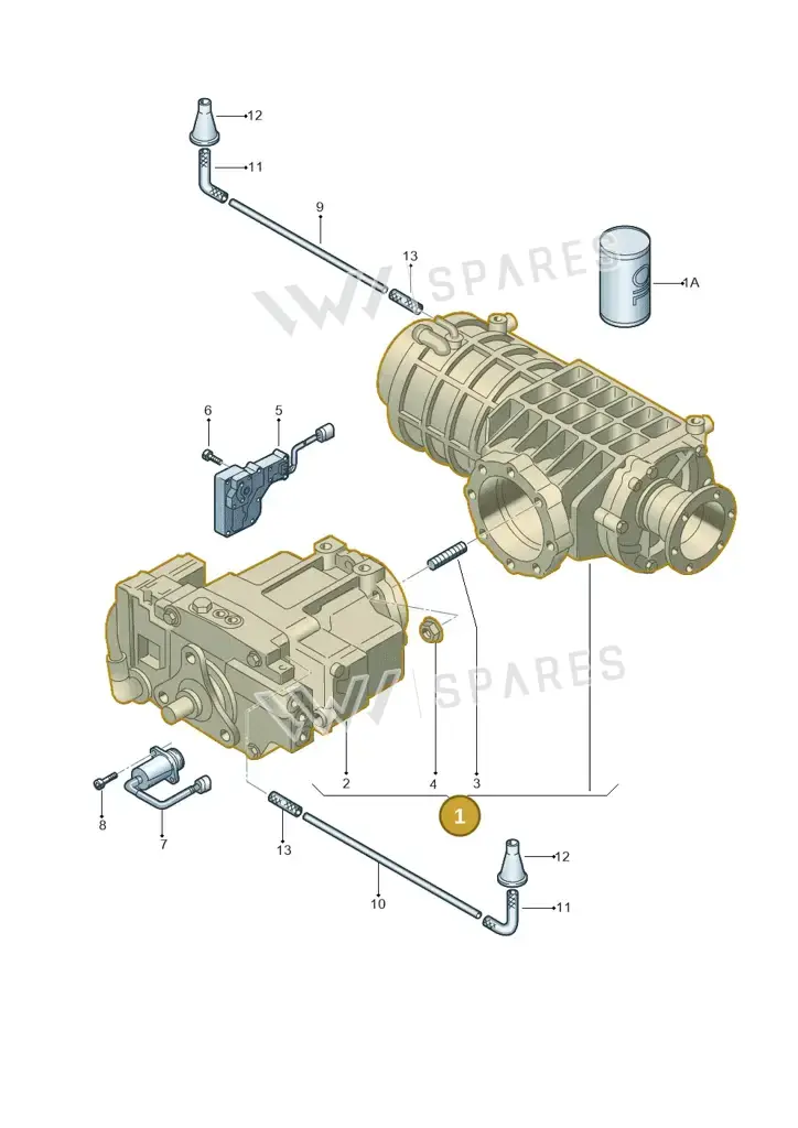 02D525010Q — Skoda OCTAVIA/COMBI/4X4 (1996-2000) diagram 194525100, position 1