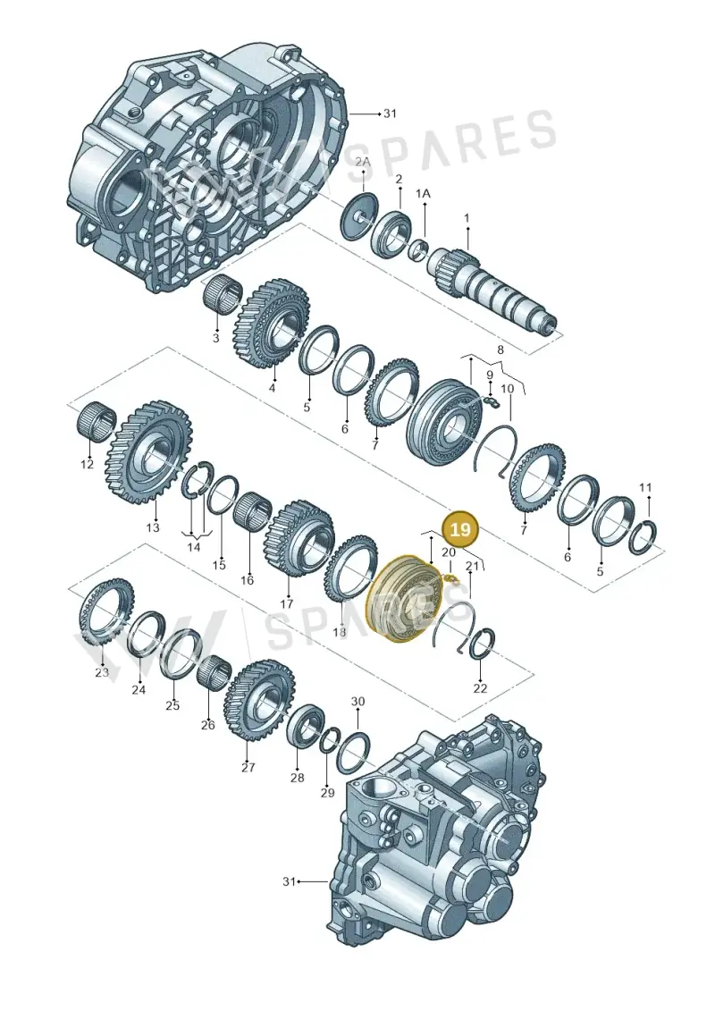 02M311301E — Skoda Superb (2013-2015) diagram 194311580, position 19