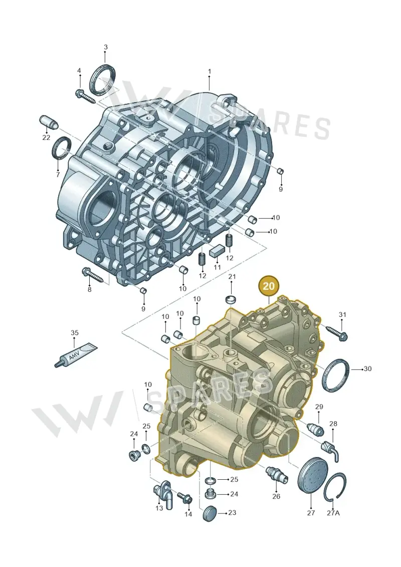 02Q301103J — Skoda Yeti (2009-2013) diagram 634301150, position 20