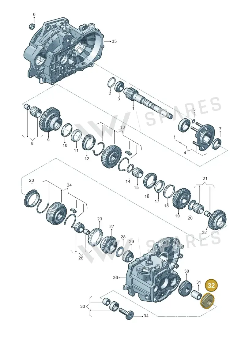 02S311166AP — Skoda Octavia (2017-2020) diagram 746311300, position 32
