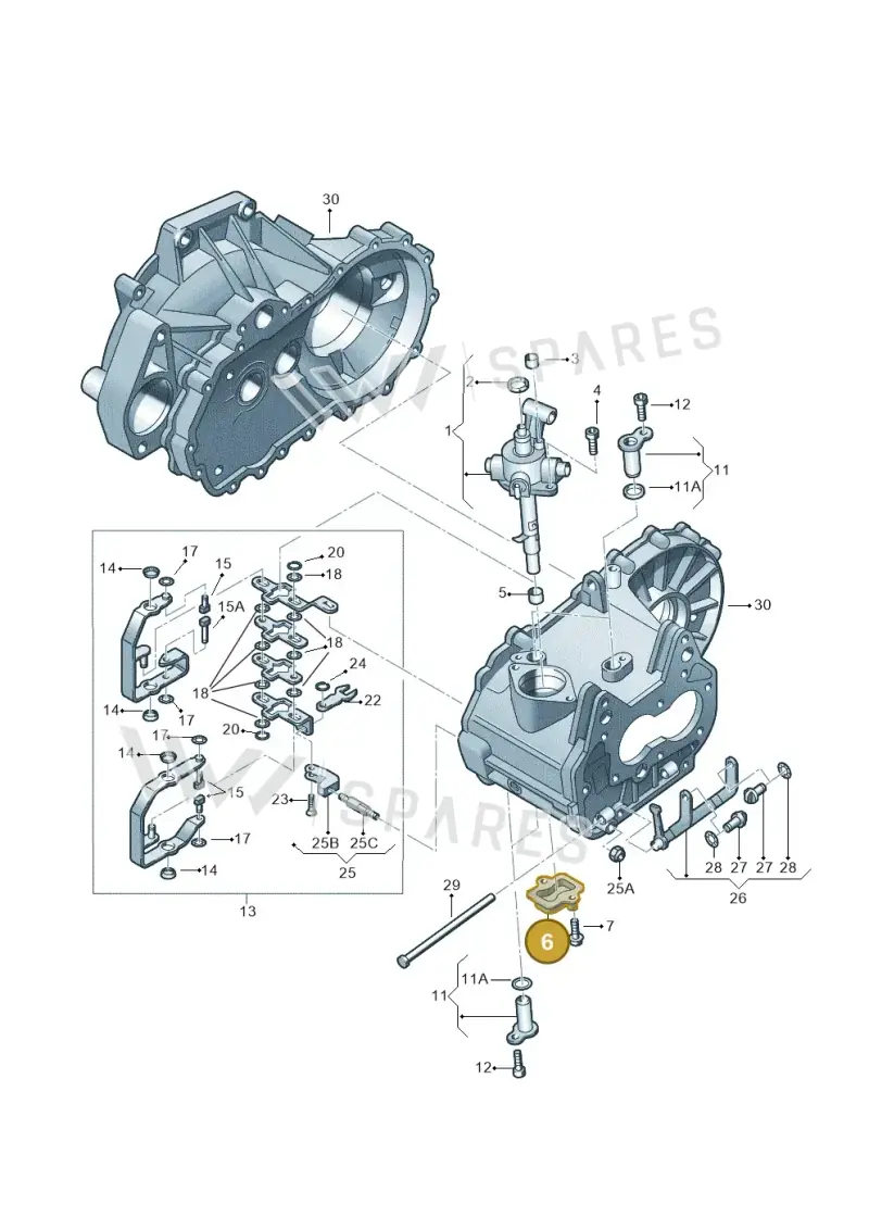 02T301252B — Skoda ROOMSTER               06> (2006-) diagram 225311840, position 6