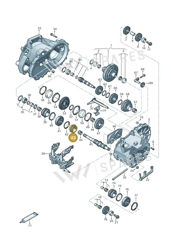 02T311129BE — Skoda Fabia (2021-) diagram 827310030, position 43