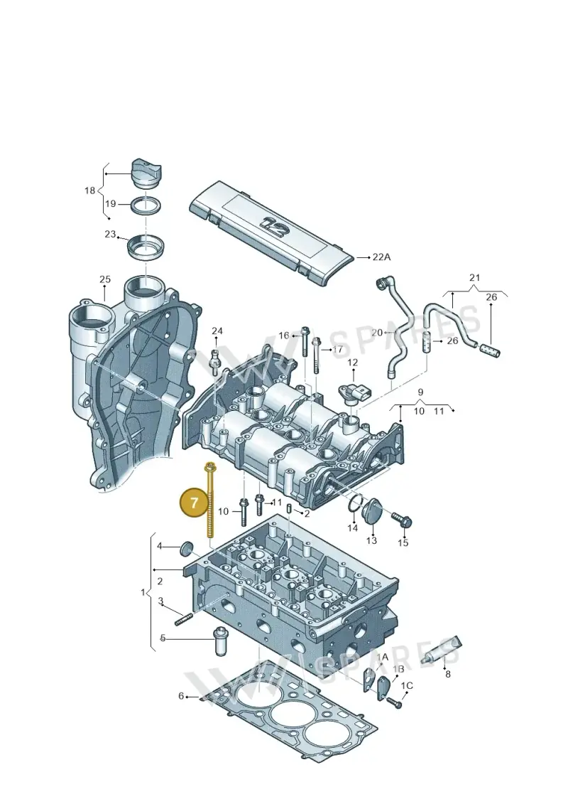 036103384B — Skoda Roomster (2010-2015) diagram 608103400, position 7