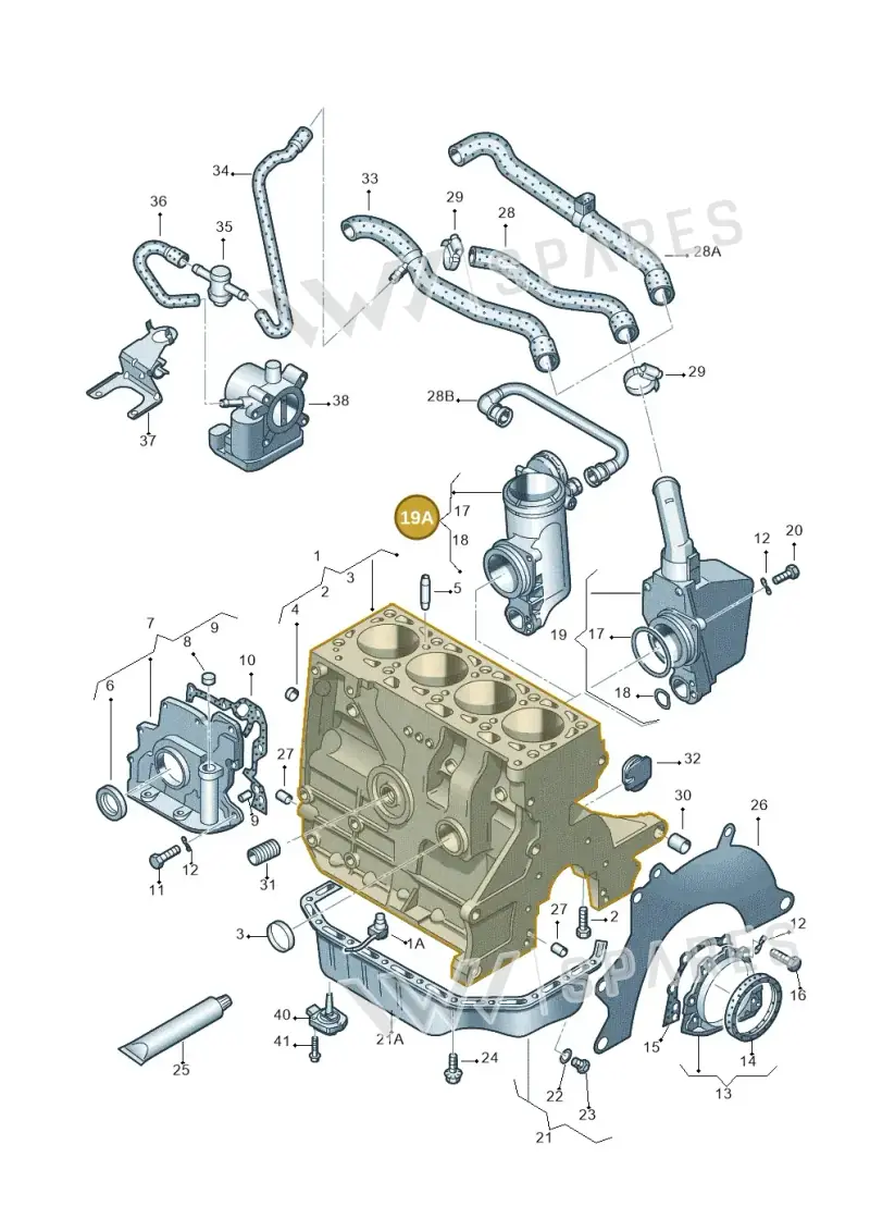 036103464AH — Skoda OCTAVIA/COMBI/4X4      04> (2004-) diagram 166103000, position 19A