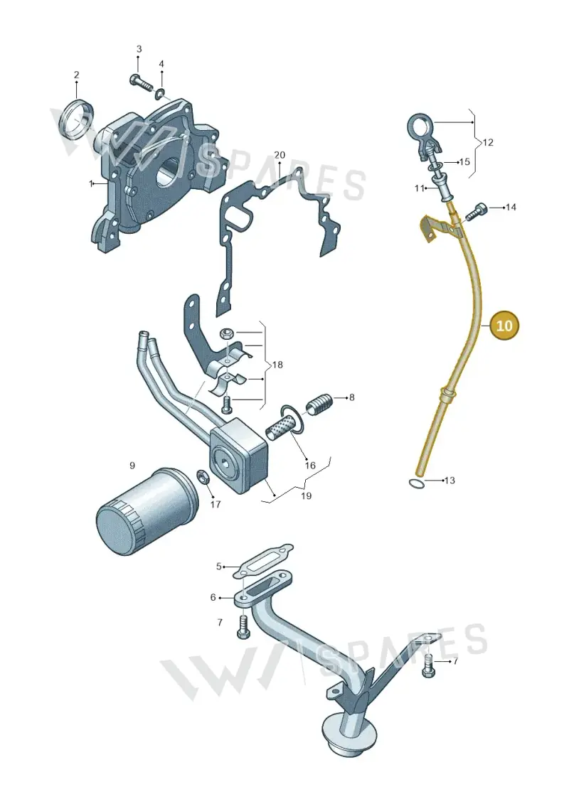 036115629BA — Skoda Roomster (2010-2015) diagram 194115050, position 10