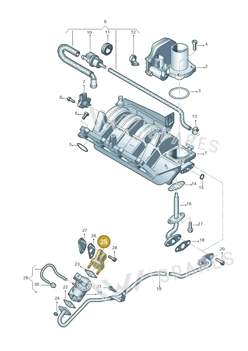 036131818E — Skoda FABIA/COMBI            05> (2004-) diagram 253133350, position 25
