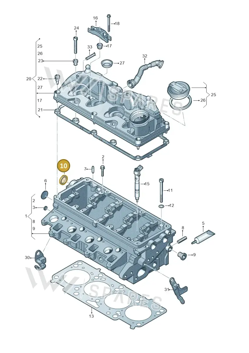038103085C — Skoda Superb (2013-2015) diagram 649103550, position 10