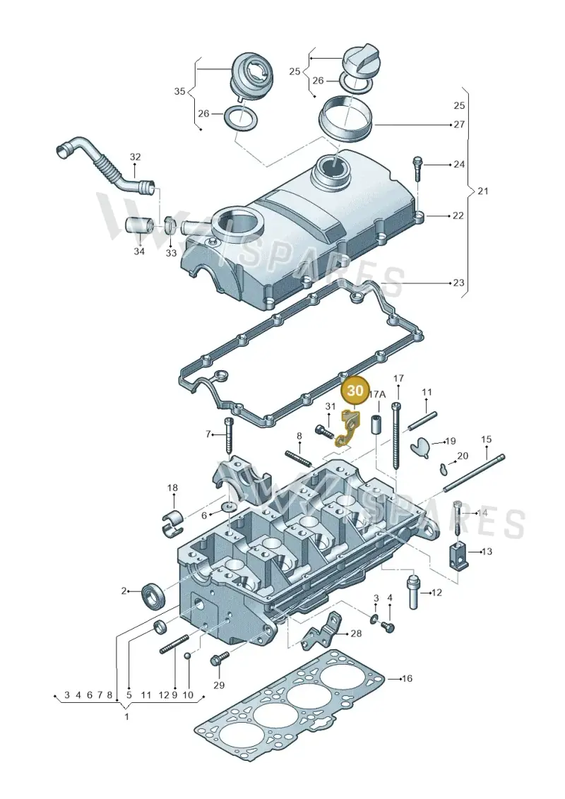 038103390 — Skoda Fabia Ambiente (2009-2013) diagram 195103470, position 30