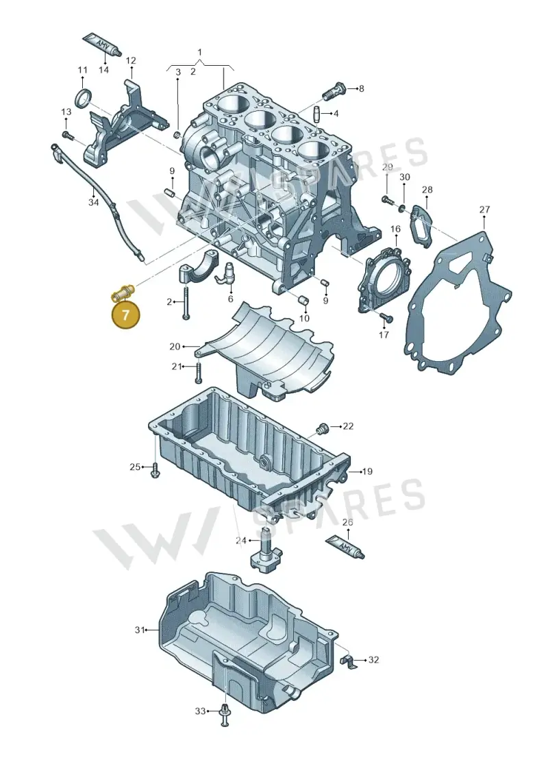 038103499 — Skoda Yeti (2009-2013) diagram 651103200, position 7