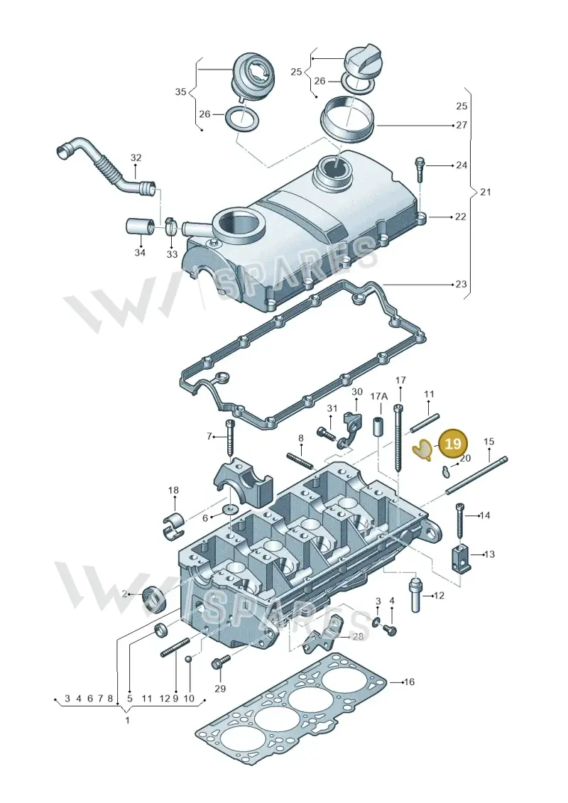 038103941E — Skoda Fabia Ambiente (2009-2013) diagram 195103470, position 19