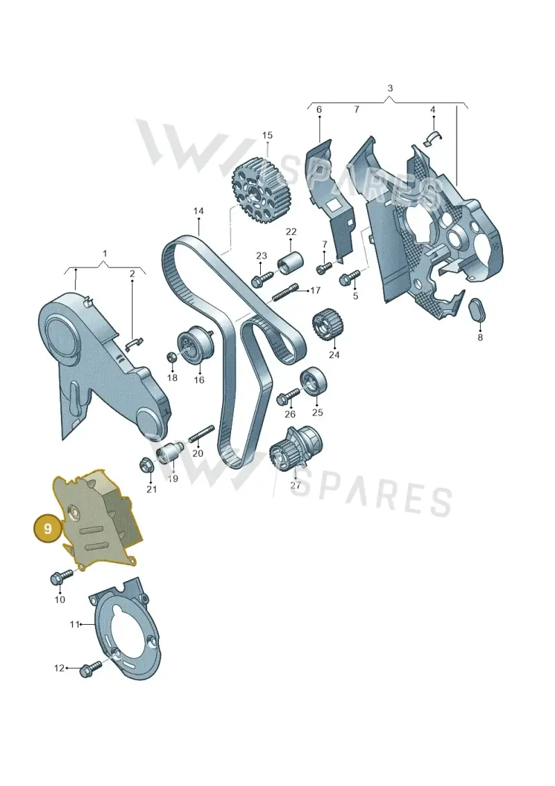 038109147D — Skoda Yeti (2009-2013) diagram 634109850, position 9