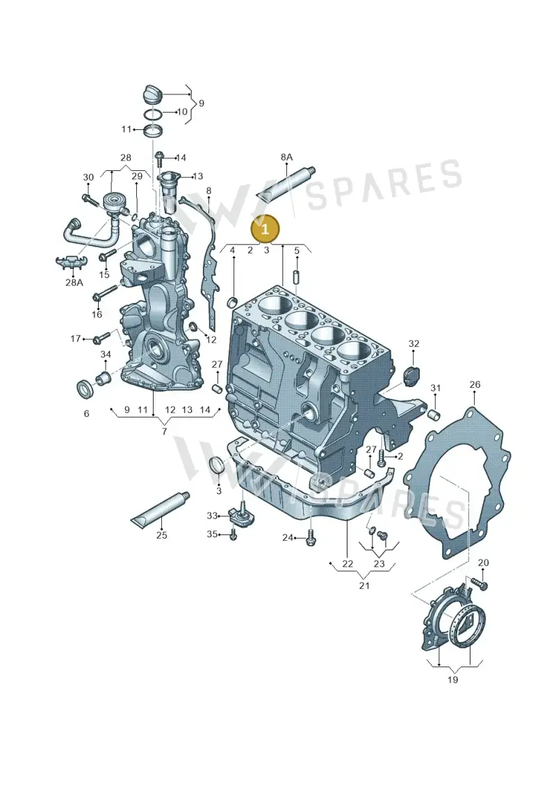 03C103011AS — Skoda Superb comfort (2008-2013) diagram 253103120, position 1