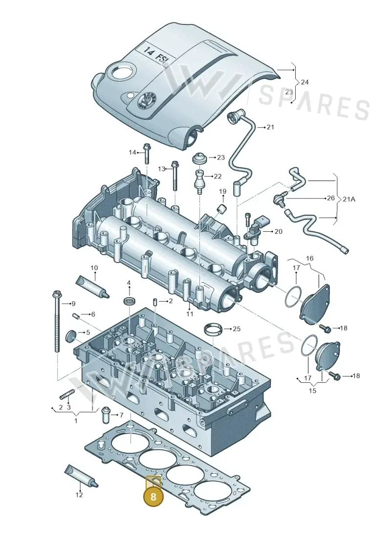 03C103383AM — Skoda Fabia Scout (2010-2014) diagram 697103530, position 8