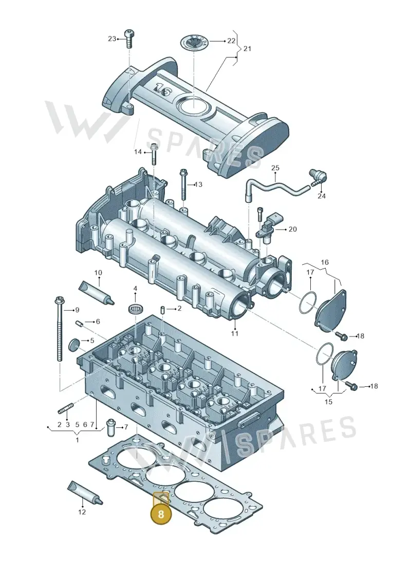 03C103383D — Skoda Roomster (2010-2015) diagram 608103420, position 8