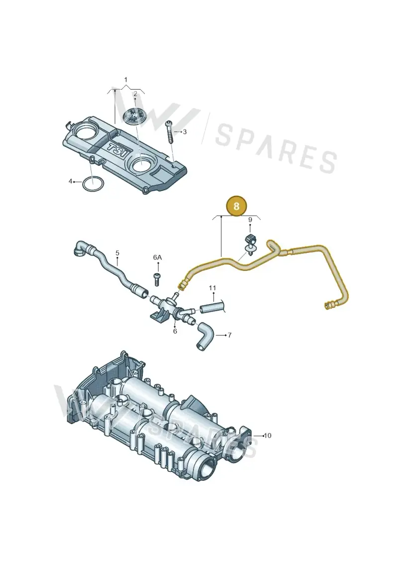03C103493AP — Skoda Octavia ambiente (2008-2013) diagram 663103780, position 8