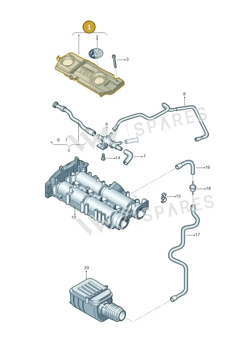03C103925CE — Skoda Superb Ambition (2009-2015) diagram 713103650, position 1