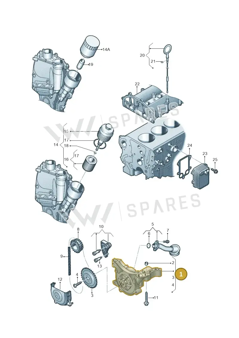03C115105AG — Skoda Superb (2013-2015) diagram 409115100, position 1