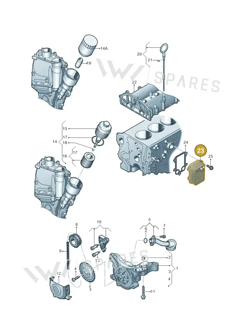 03C117021J — Skoda Superb (2013-2015) diagram 409115100, position 23