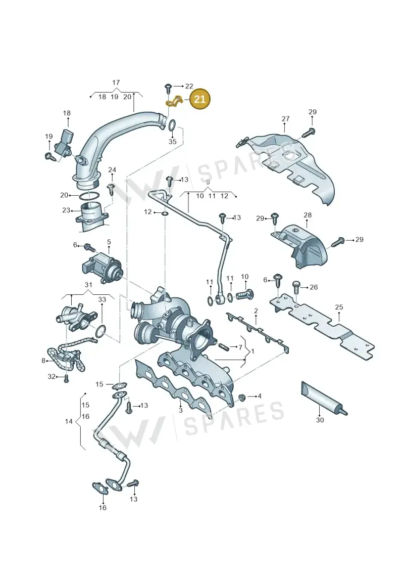 03C145853D — Skoda Yeti (2013-2017) diagram 625145530, position 21