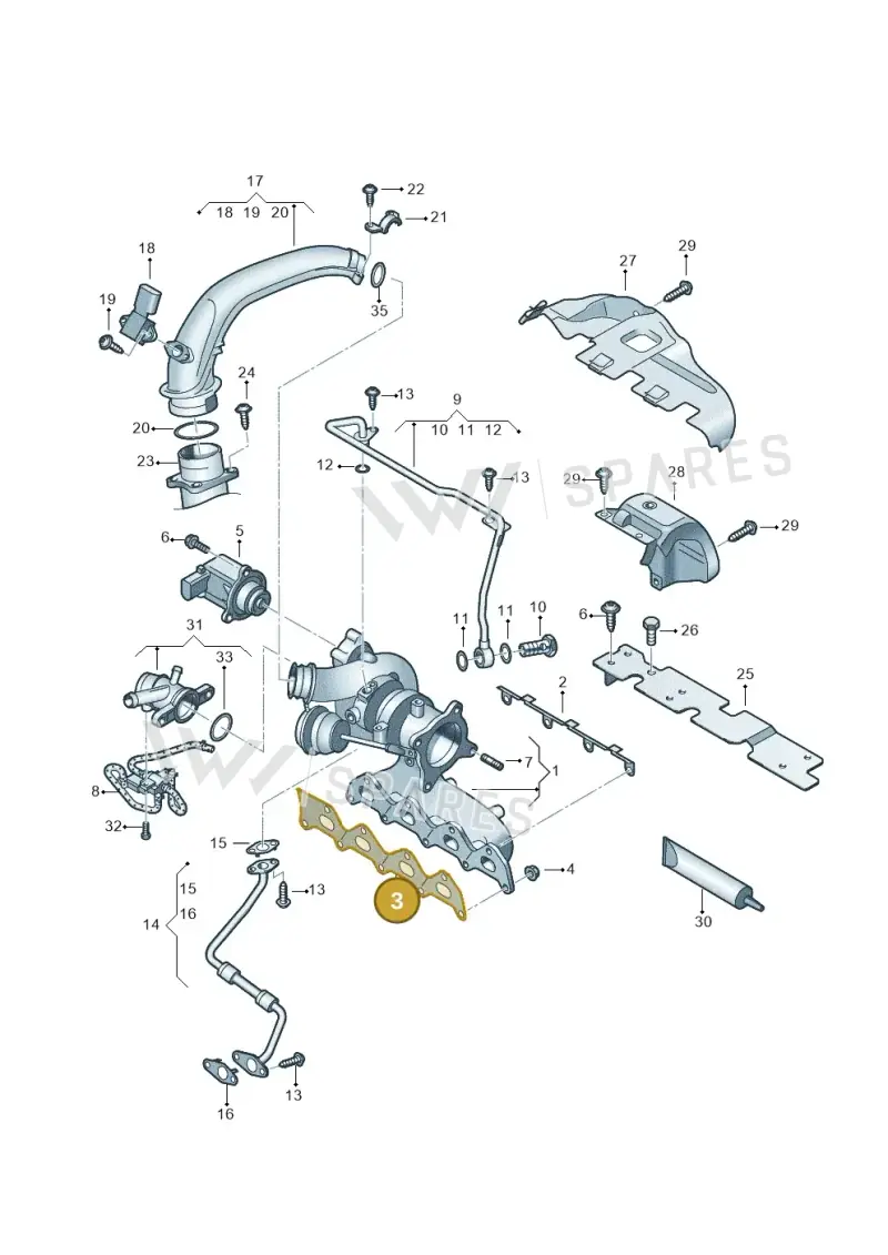 03C253039F — Skoda Yeti (2013-2017) diagram 625145530, position 3