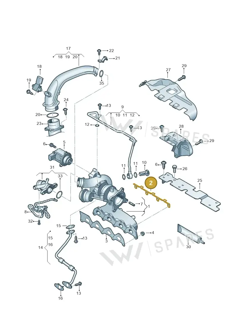 03C253197P — Skoda Superb (2013-2015) diagram 625145530, position 2