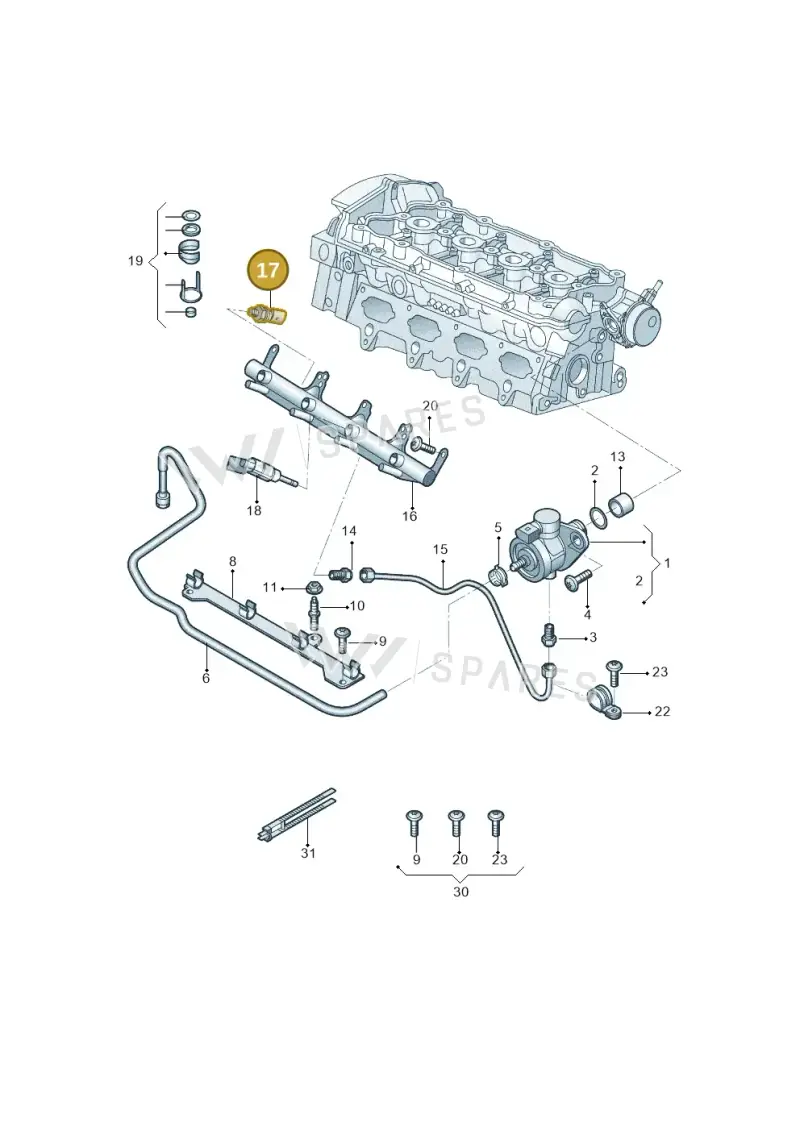 03C906051C — Skoda Yeti (2013-2017) diagram 714133450, position 17
