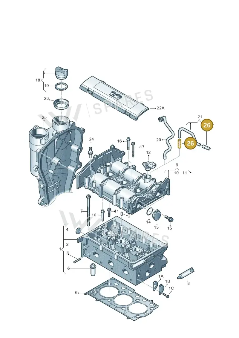 03D103606N — Skoda Rapid (2012-2022) diagram 608103400, position 26