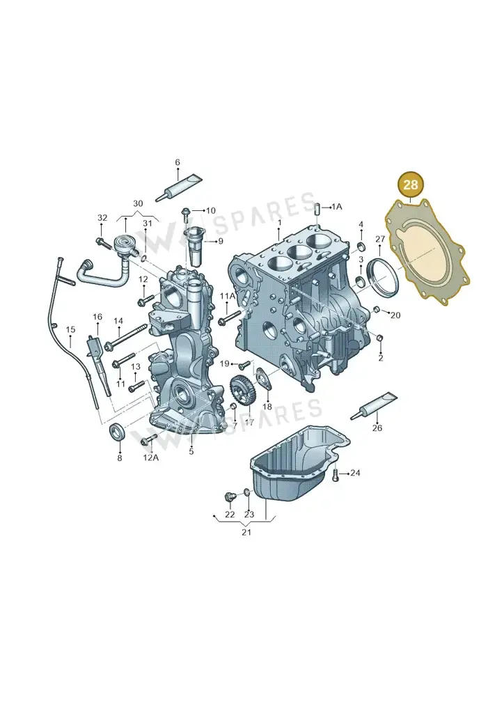 03D103647C — Skoda Rapid (2012-2022) diagram 253103050, position 28