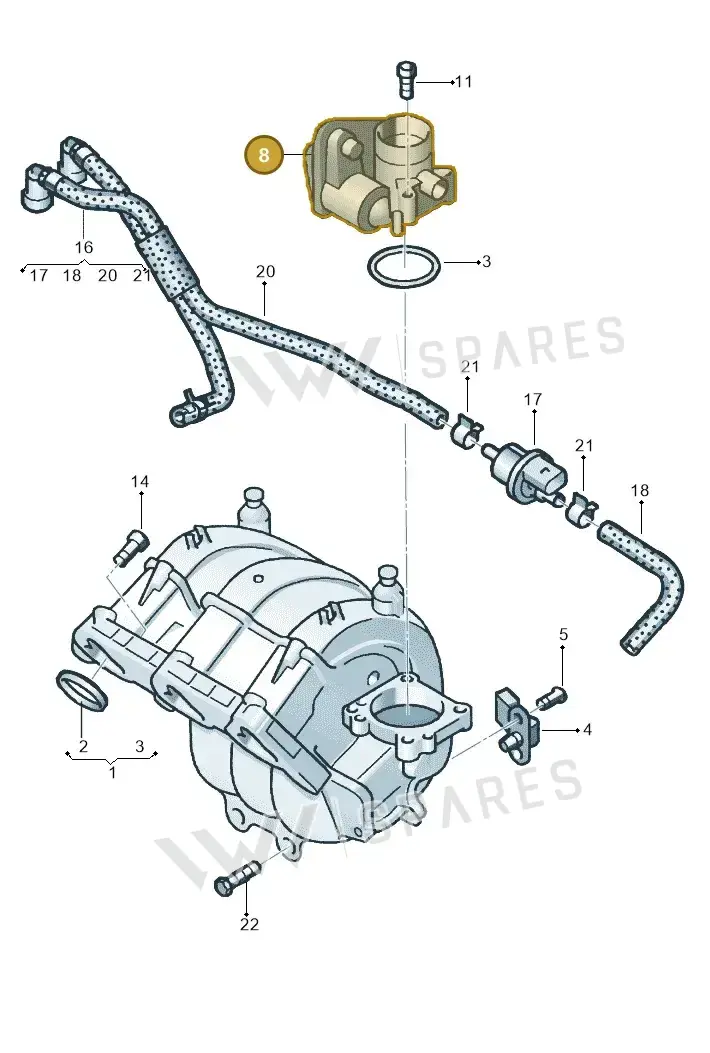 03D133062F — Skoda Fabia Scout (2010-2014) diagram 608133100, position 8