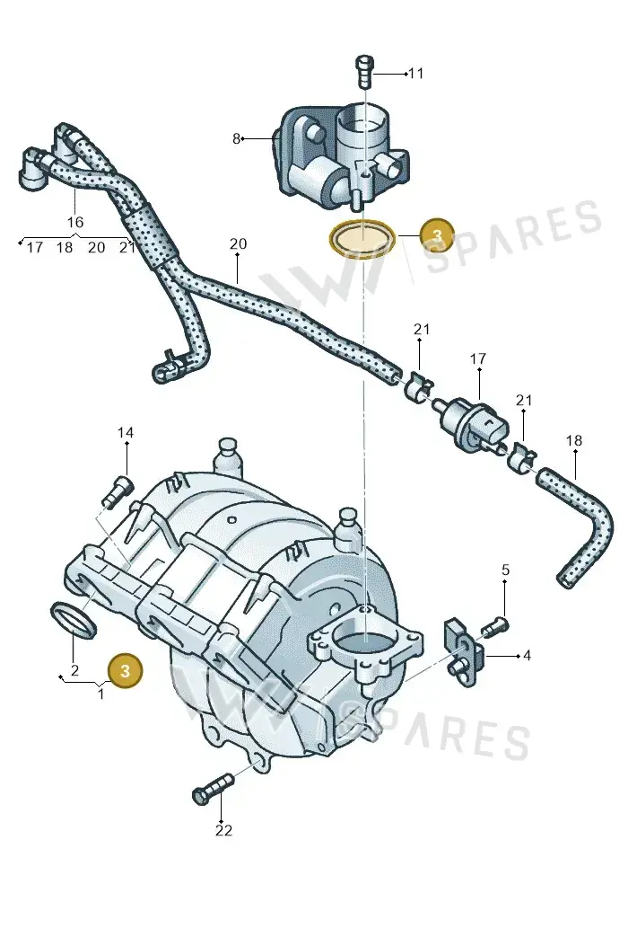 03D133073A — Skoda Fabia Scout (2010-2014) diagram 608133100, position 3