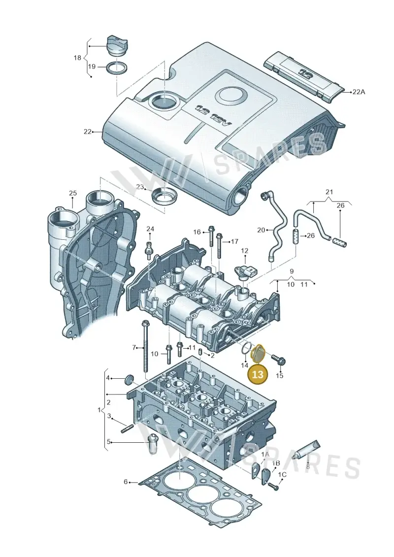03E103111A — Skoda FABIA/COMBI            05> (2004-) diagram 253103320, position 13