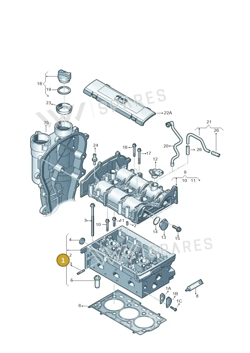 03E103351F — Skoda Rapid (2012-2022) diagram 608103400, position 1