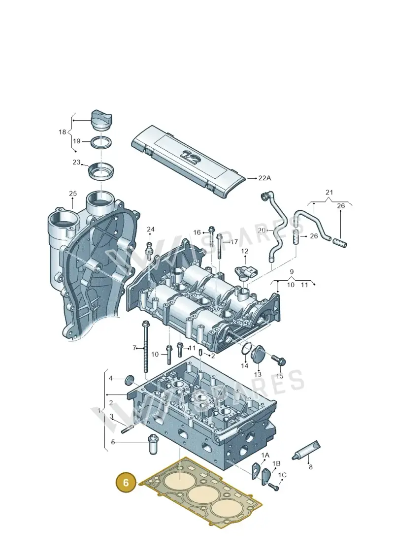 03E103383H — Skoda Rapid (2012-2022) diagram 608103400, position 6