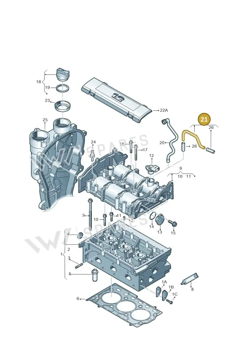 03E103474D — Skoda Rapid (2012-2022) diagram 608103400, position 21
