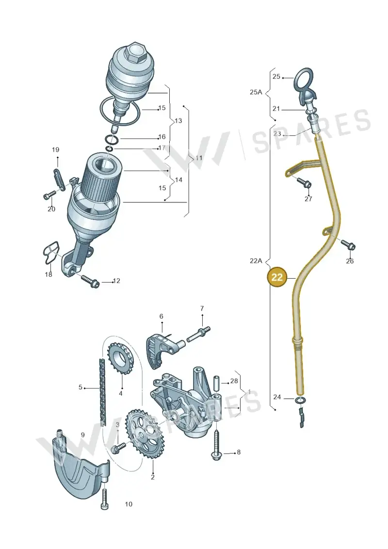 03E115629D — Skoda Rapid (2012-2022) diagram 253115030, position 22