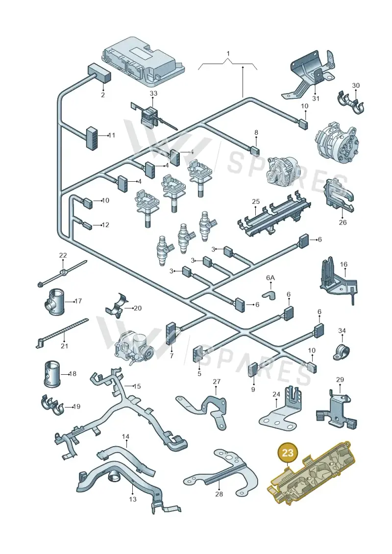 03E971815A — Skoda Rapid (2012-2022) diagram 225971030, position 23