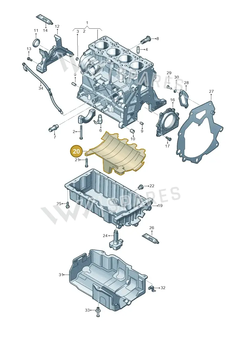 03G103623A — Skoda Yeti (2009-2013) diagram 651103200, position 20
