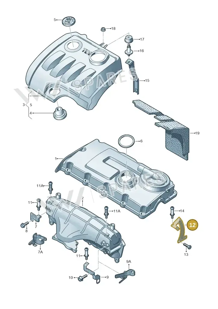 03G103941E — Skoda Superb comfort (2008-2013) diagram 419103850, position 12